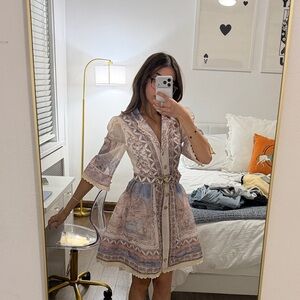 Elegant White and Pink Women's Dress